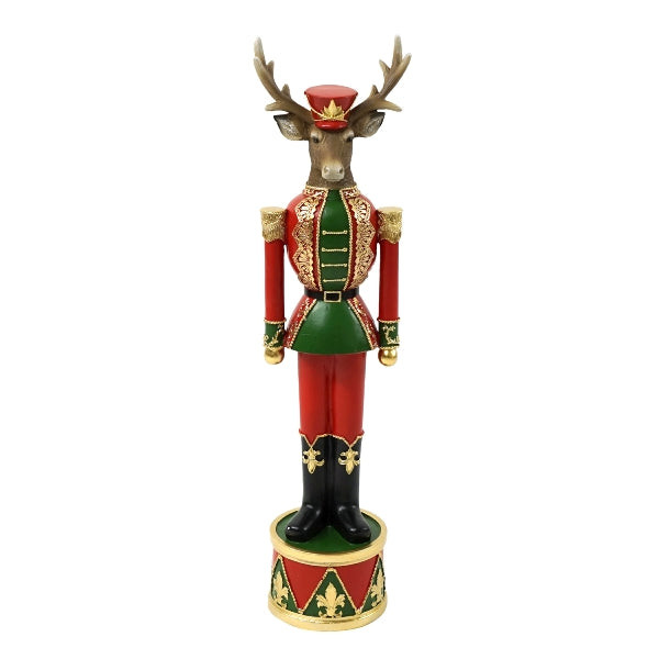 Scultura Alce Rosso e Oro 16X14X58CM