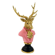 Cervo Scultura Rosa  28.5X18.5X53 CM