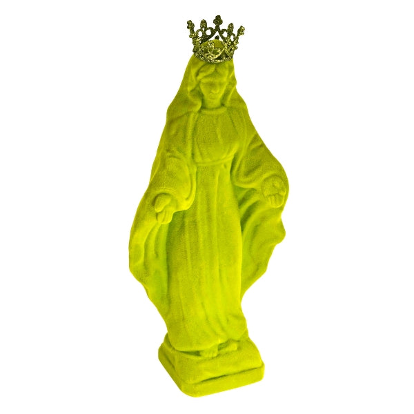 Statua Madonna con Corona Verde  23 cm