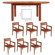 OFFERTA SET TAVOLO OVALE TUBEROSA ALLUNGABILE 225/290X100CM + 6 POLTRONE VIOLA