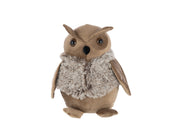 Ferma Porta Gufo Giacca Poliestere Cammello/Beige 28cm Peraga Christmas