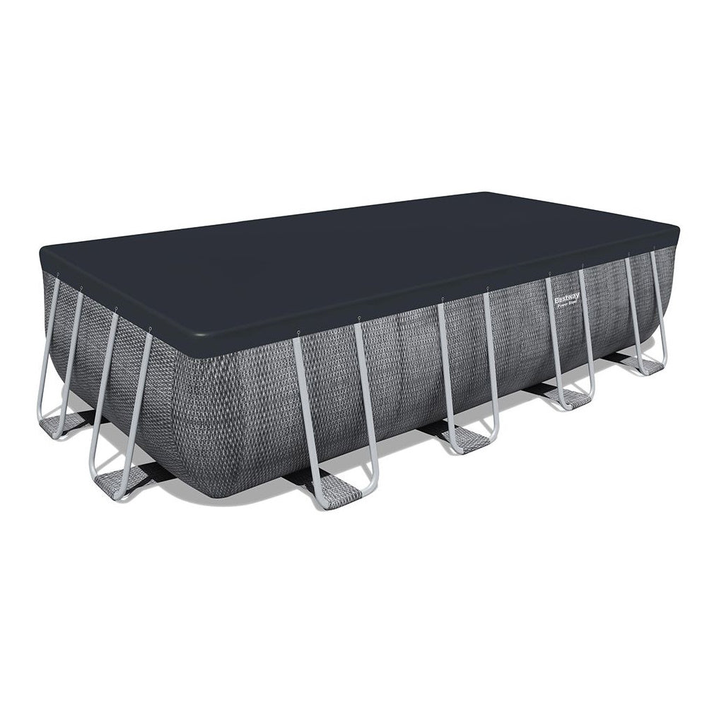 PISCINA RETTANGOLARE POWER STEEL 549X274X122CM CON POMPA FILTRO SCALETTA E TELO COPERTURA