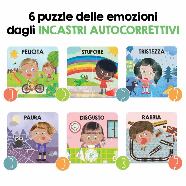 Gioco Puzzle Primi Incastri Emozioni 24 Tessere Multicolore Headu