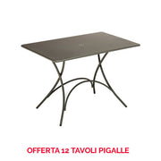 OFFERTA 12 TAVOLI RETTANGOLARE PIGALLE 118X76 COLORE A SCELTA