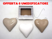 OFFERTA 6 UMIDIFICATORI CON CUORE IN CERAMICA PER TERMOSIFONI