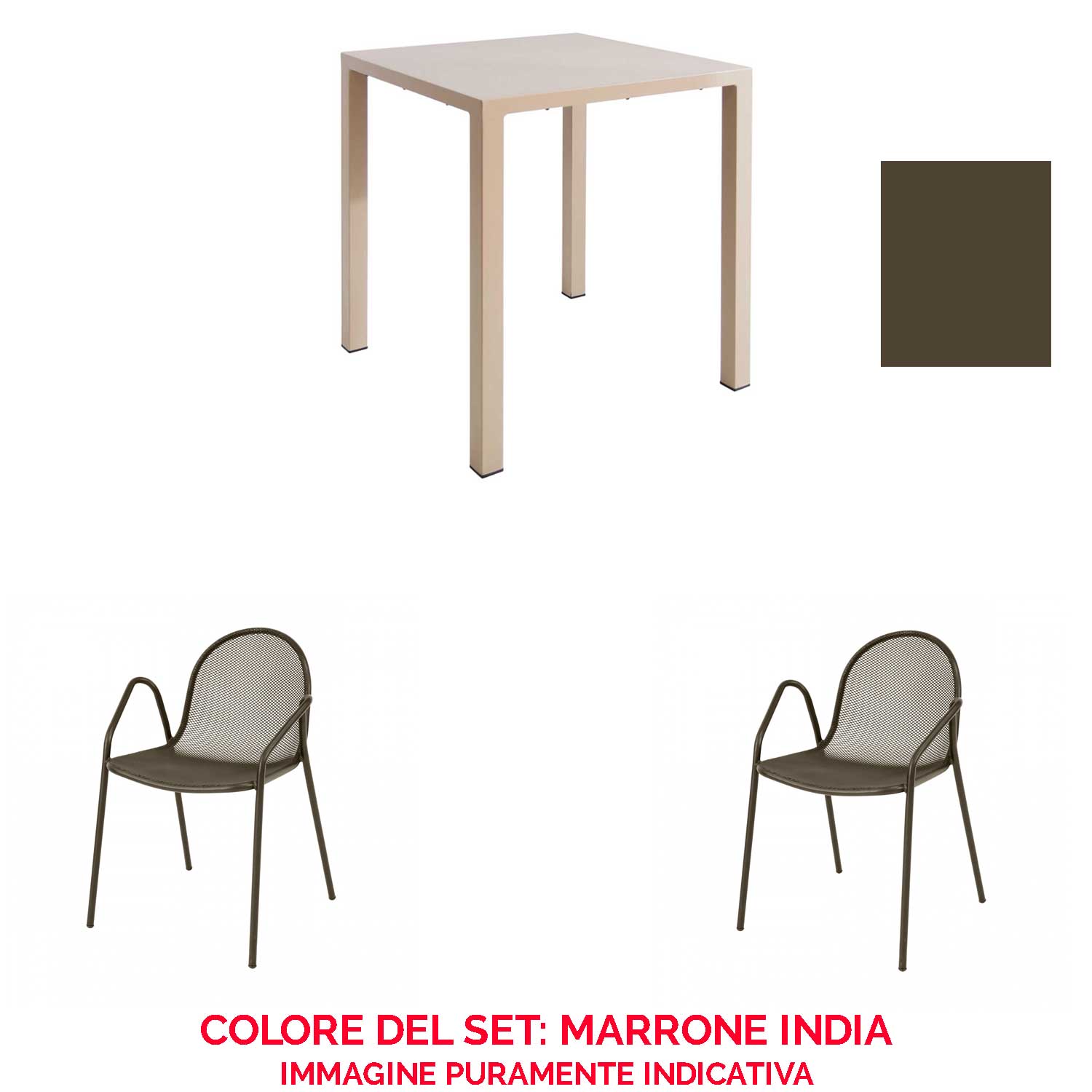 OFFERTA SET TAVOLO NOVA 70X70 + 2 POLTRONE NOVA