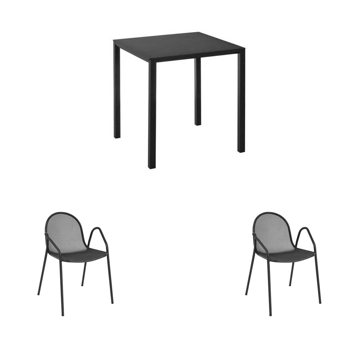 OFFERTA SET TAVOLO NOVA 70X70 + 2 POLTRONE NOVA