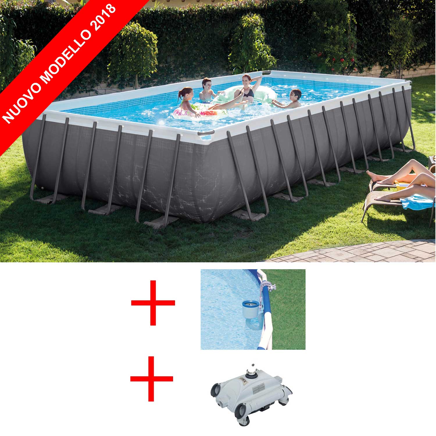 OFFERTA PISCINA ULTRA FRAME CM 732X366X132 CON POMPA FILTRO +ROBOT PULIZIA +SKIMMER