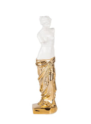 Decorazione Statua Clarynd 9,5x11x41h Bianco Oro Bizzotto