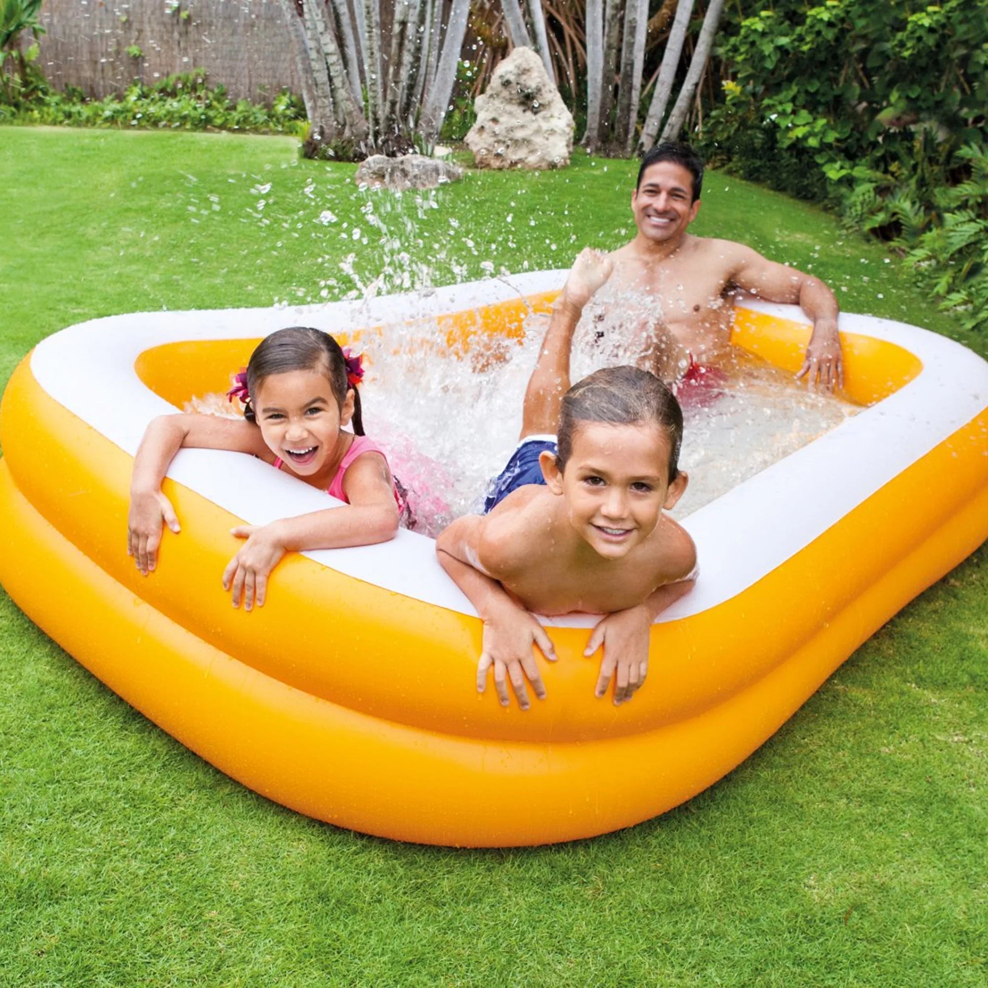 Wetset & Play Center Piscina Gonfiabile Family Rettangolare 229x152x48cm Arancione