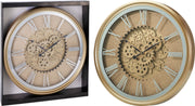 Orologio da Parete Grande in Metallo Dorato