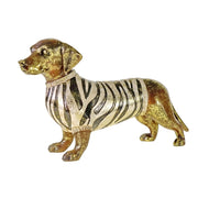 Statua Cane Bodo con maglione zebrato 40x11x23.5 cm Oro Zebrato Jungle Love