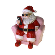 Statuetta Babbo Natale con cellulare 15x14x17,5 cm Multicolore Funky Christmas