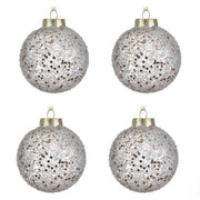 OFFERTA 4 PALLINE DI NATALE ARGENTO 8CM