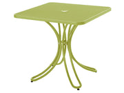 TAVOLO QUADRATO FLORENCE VERDE IN ACCIAO VERNICIATO 60X60X75CM E