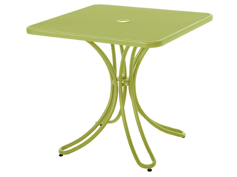 TAVOLO QUADRATO FLORENCE VERDE IN ACCIAO VERNICIATO 60X60X75CM E