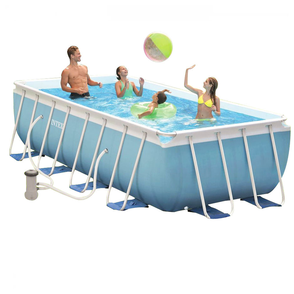 OFFERTA PISCINA PRISMA METAL FRAME 488X244X107 RETTANGOLARE KIT PULIZIA + 6 CARTUCCE PER FILTRO