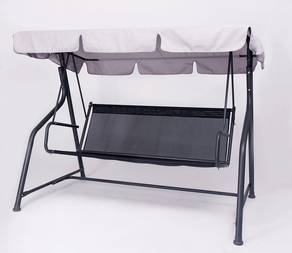 DONDOLO 3 POSTI CLASSIC GRIGIO IN ACCIAIO 189X115XH156CM