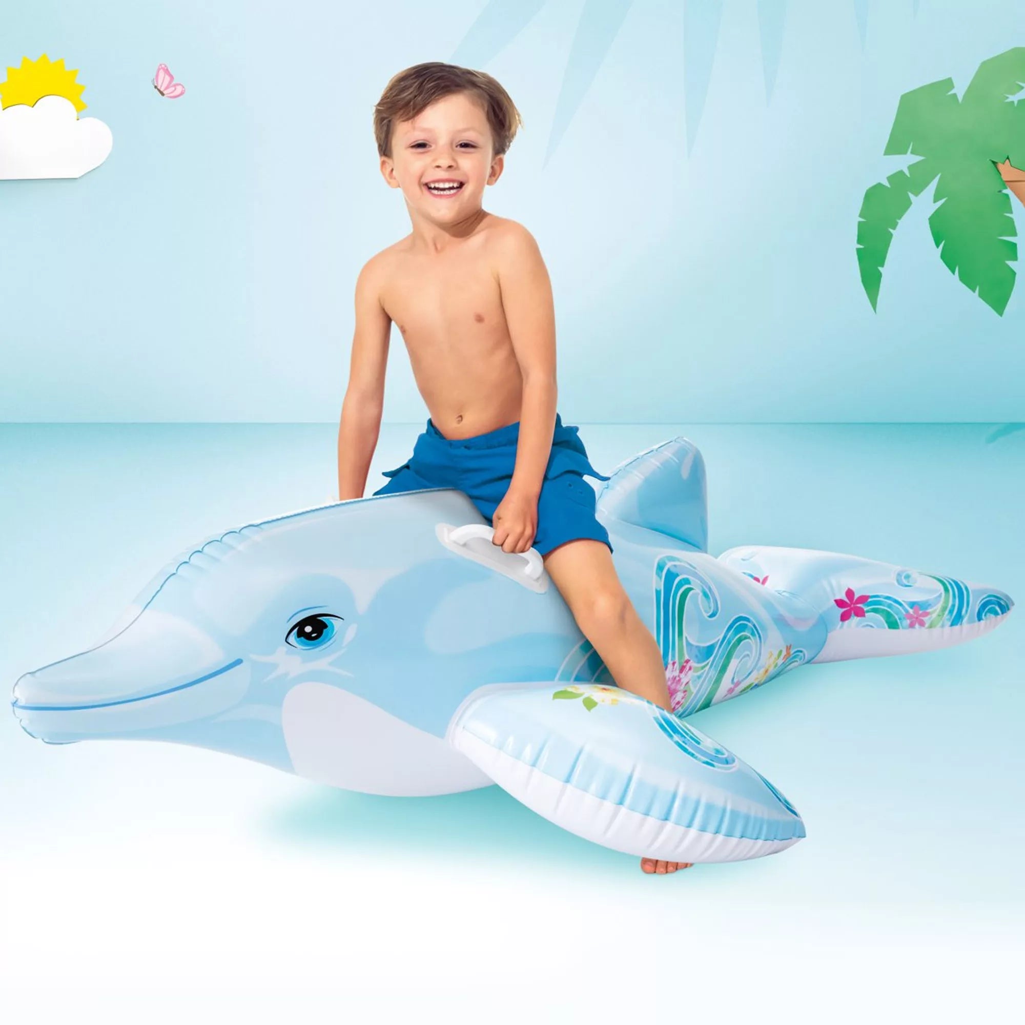 Cavalcabile Delfino 175x66cm Azzurro Intex
