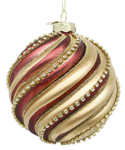 Sfera Vetro Crema Champagne Rosso D100 Christmas