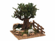 QUERCIA SULLA COLLINA CON PECORE 16X10X18CM