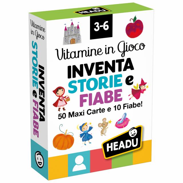 Gioco di Carte Educativo Inventa Storie e Fiabe 50 Maxi Carte HEADU