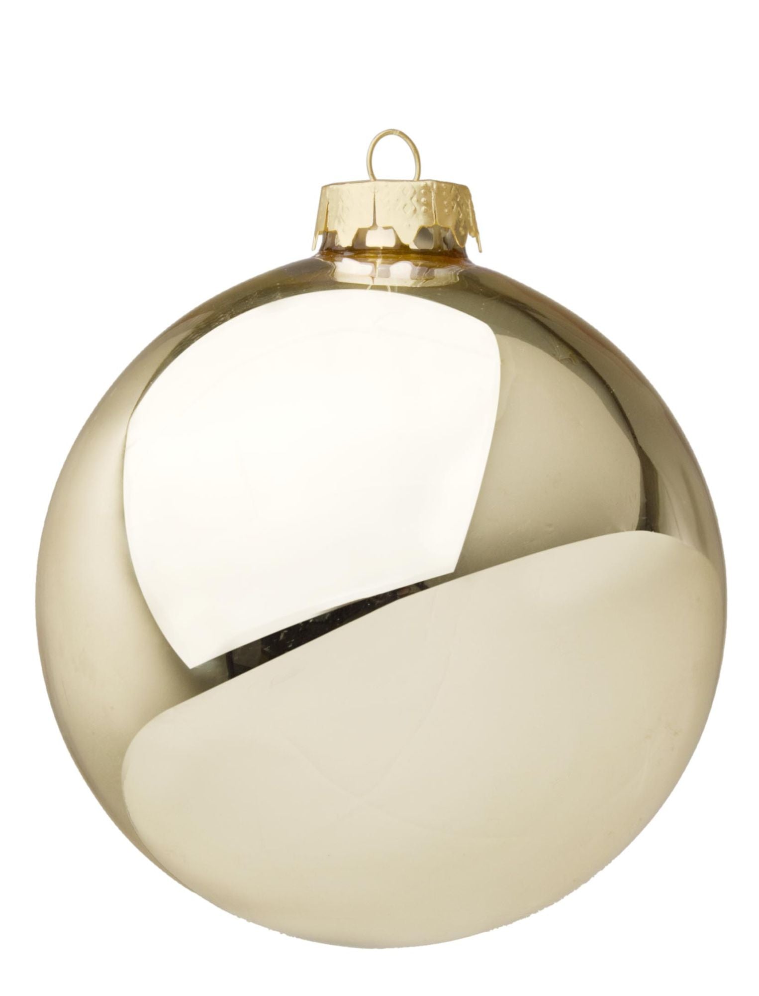 Pallina di Natale in vetro Champagne chiaro Lucido, D10 cm
