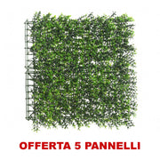 OFFERTA 5 PANNELLI SIEPE ARTIFICIALE 8X100X100CM VERDE