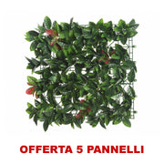 OFFERTA 5 PANNELLI SIEPE ARTIFICIALE PHOTINIA 10X100X100CM VERDE