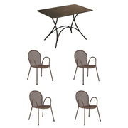 OFFERTA SET TAVOLO PIGALLE 118X76CM + 4 POLTRONE RONDA COLORE A SCELTA