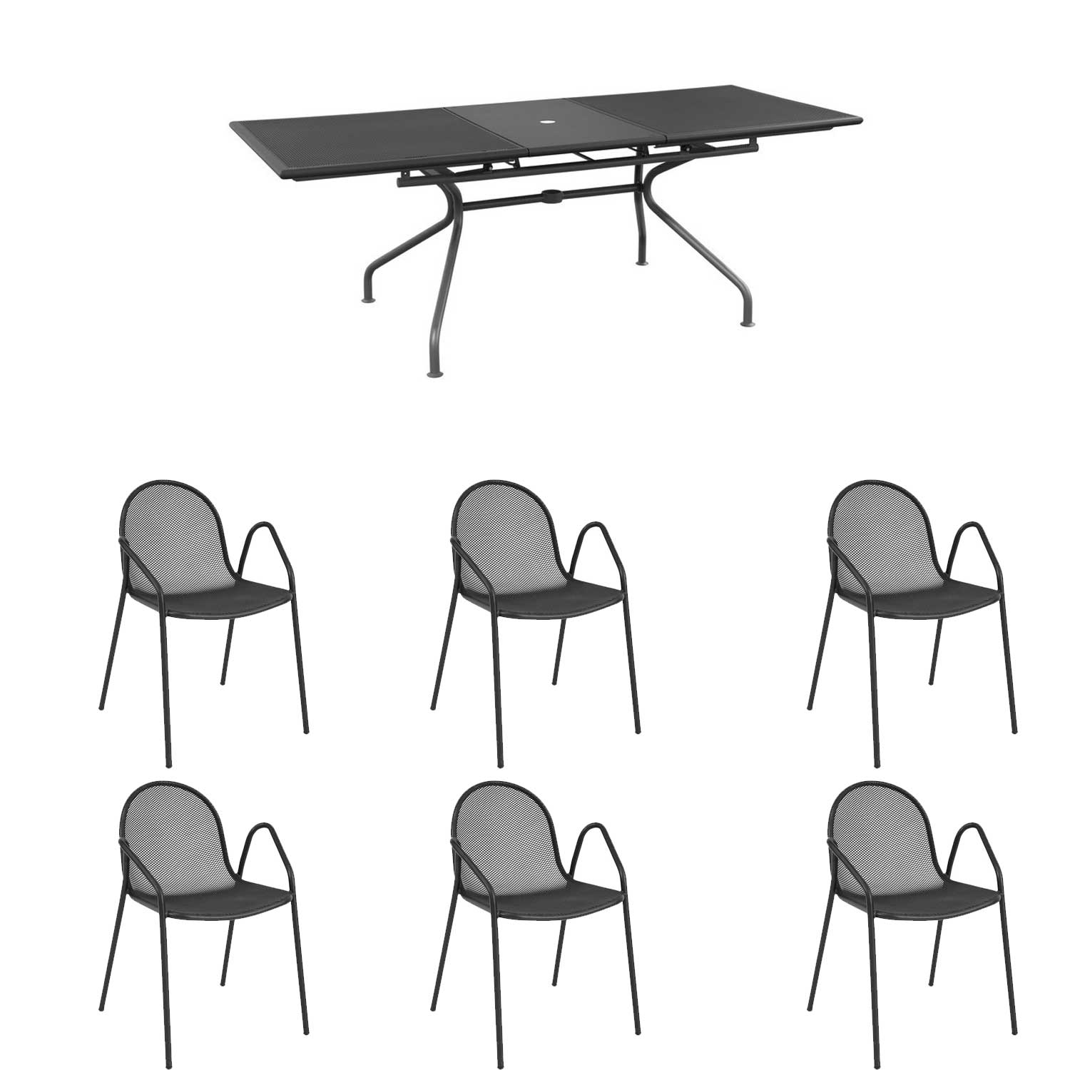 OFFERTA SET TAVOLO ATHENA ALLUNGABILE 230/300X100 + 6 POLTRONE NOVA COLORE A SCELTA