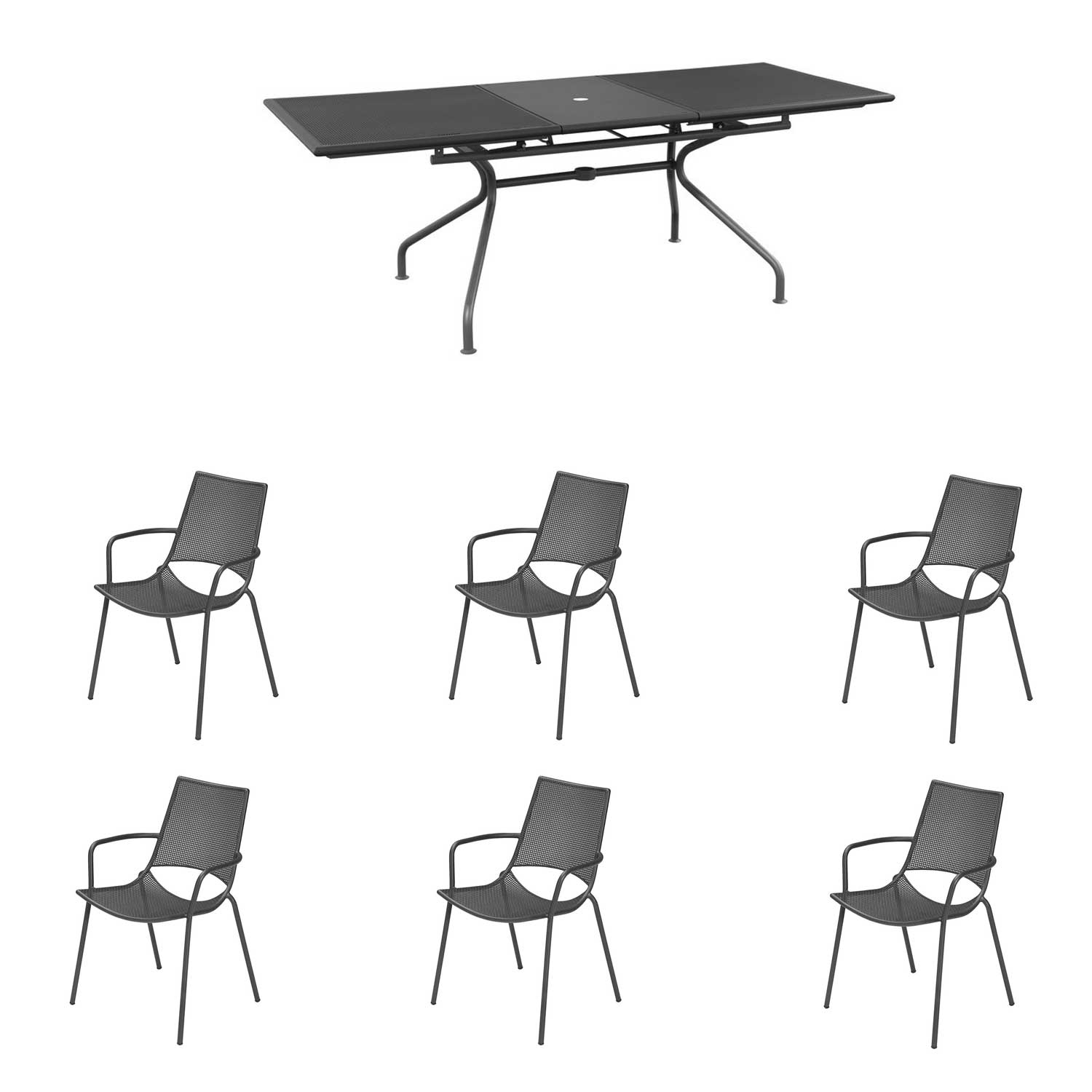 OFFERTA SET TAVOLO ATHENA ALLUNGABILE 230/300X100 + 6 POLTRONE ALA COLORE A SCELTA