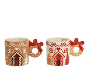 Tazza casetta natalizia in dolomite 14 x 9 x 9 cm colori modello assortito Peraga Christmas