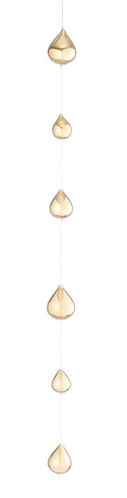 Ghirlanda 6 Gocce Brawdy Vetro H100cm Oro Christmas