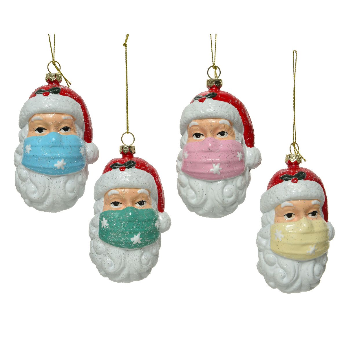 DECORAZIONE APPENDIBILE BABBO NATALE CON MASCHERINA 10 CM ASSORTITO