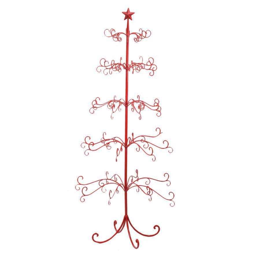 ALBERO DI NATALE 70X70X154CM IN METALLO ROSSO