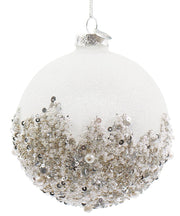 Sfera in Vetro Frostglint D10cm Bianca Christmas