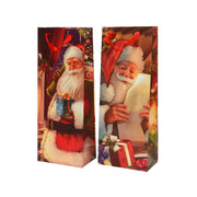 BUSTA NATALIZIA ROSSA CON BABBO NATALE ASSORTITA 12X12X36CM