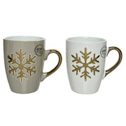 TAZZA MUG NATALIZIA CON FIOCCO DI NEVE ORO MODELLO ASSORTITO