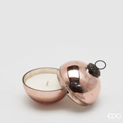PALLINA DI NATALE ROSA CON CANDELA 8CM