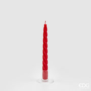 CANDELA STELO TWIST ROSSO 22XH23CM