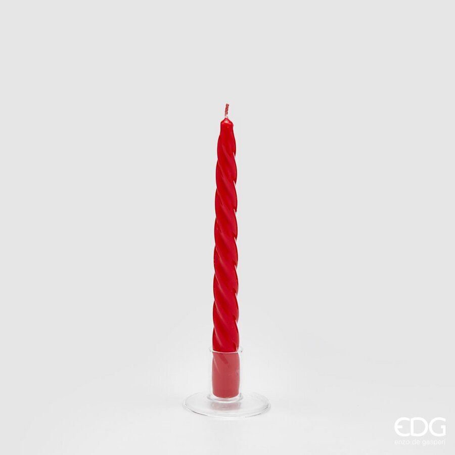 CANDELA STELO TWIST ROSSO 22XH23CM