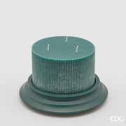 ELEGANTE CANDELA DORICA C/PIATTO D.15X10CM VERDE