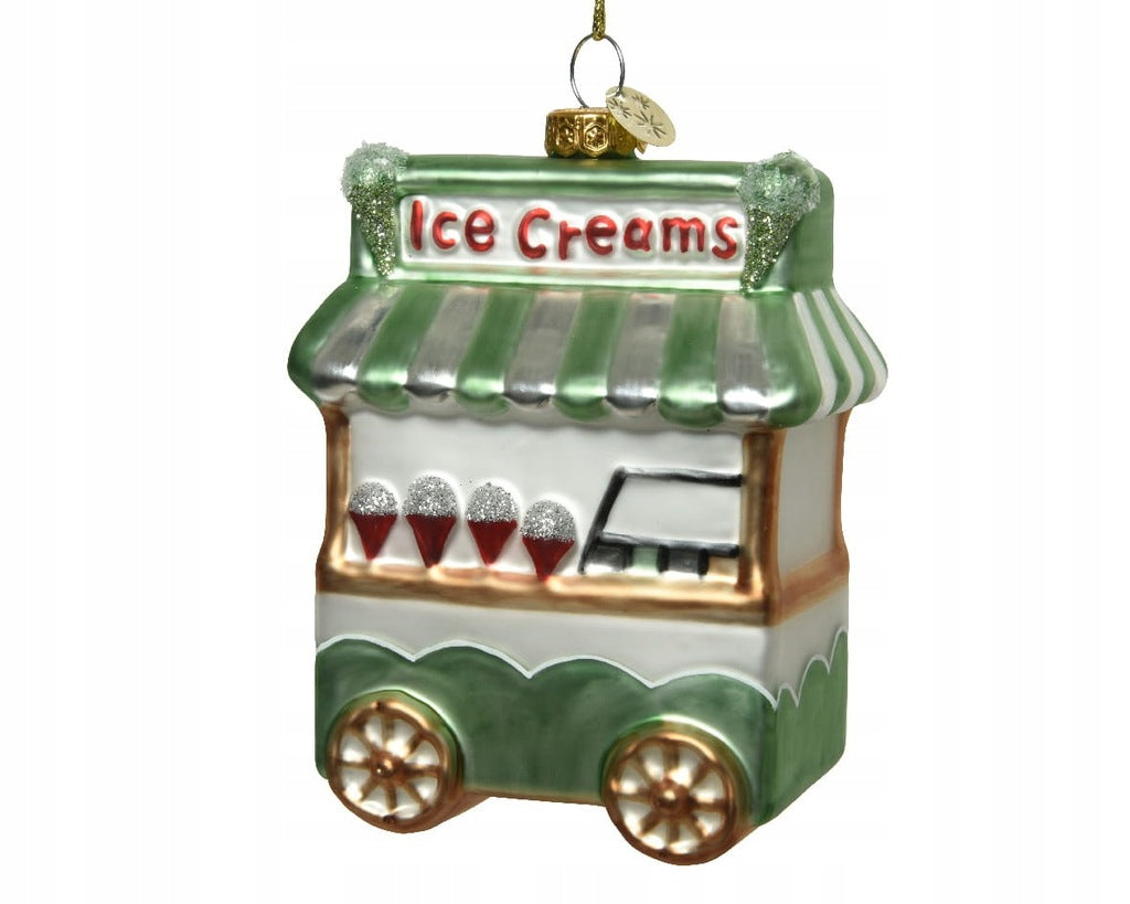 PENDAGLIO NATALIZIO A FORMA DI CAMIONCINO DEI GELATI H12CM