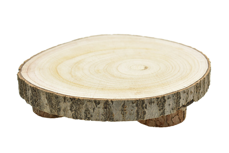 BASE IN LEGNO ROTONDA DIA.25CM CON PIEDE