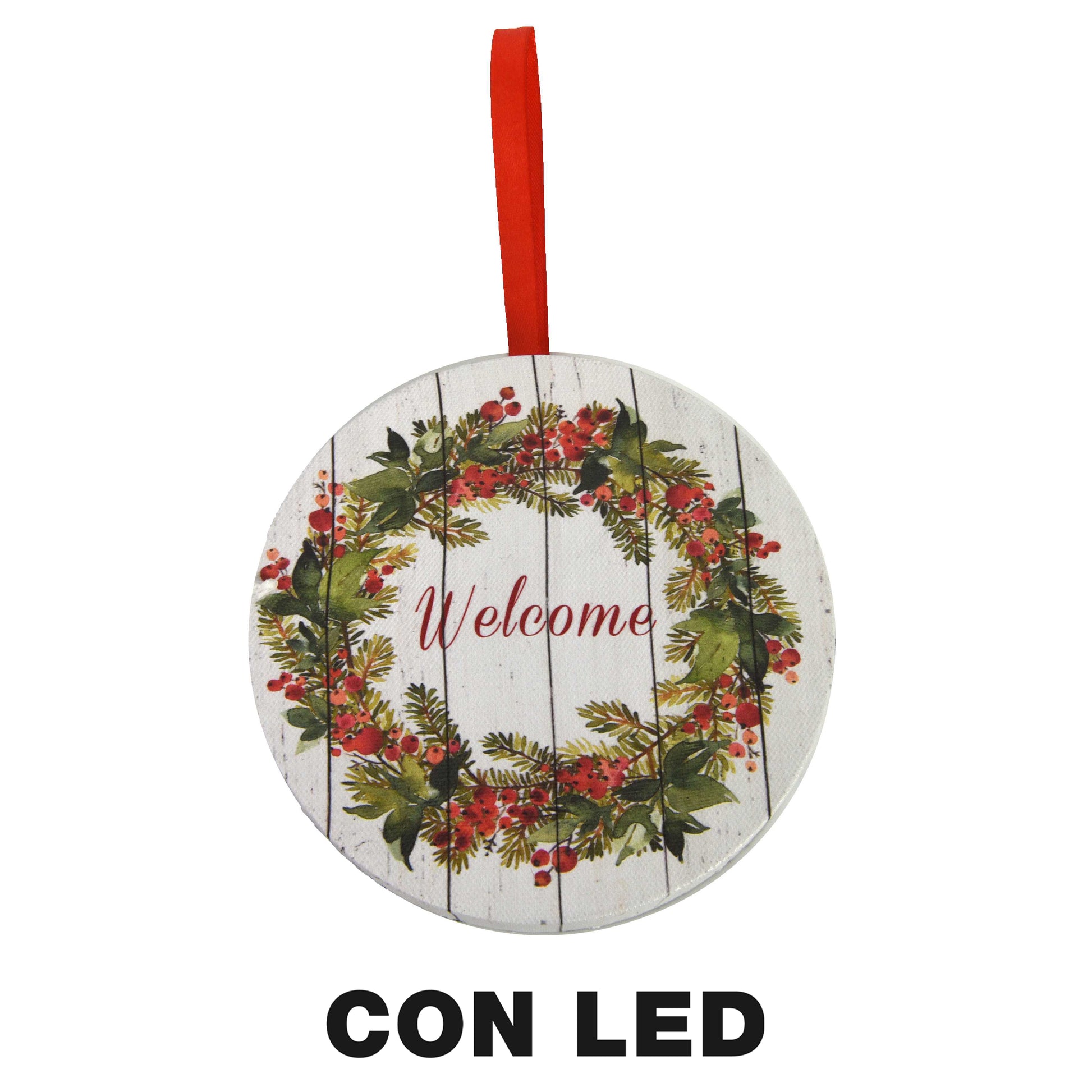 ADDOBBO APPENDIBILE IN LEGNO GHIRLANDA MULTICOLOR CON LED 12,7X12,7H1,8CM