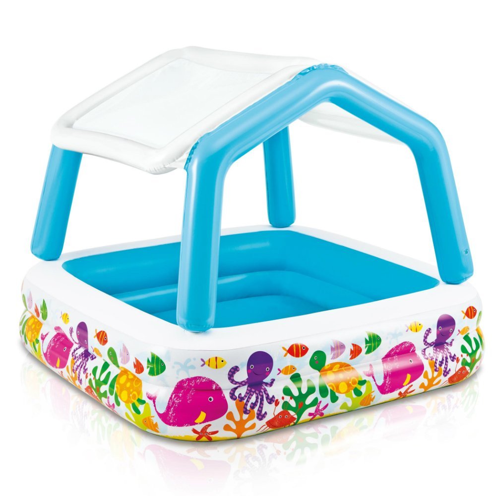 PISCINA ACQUARIO CON PARASOLE PER BAMBINI