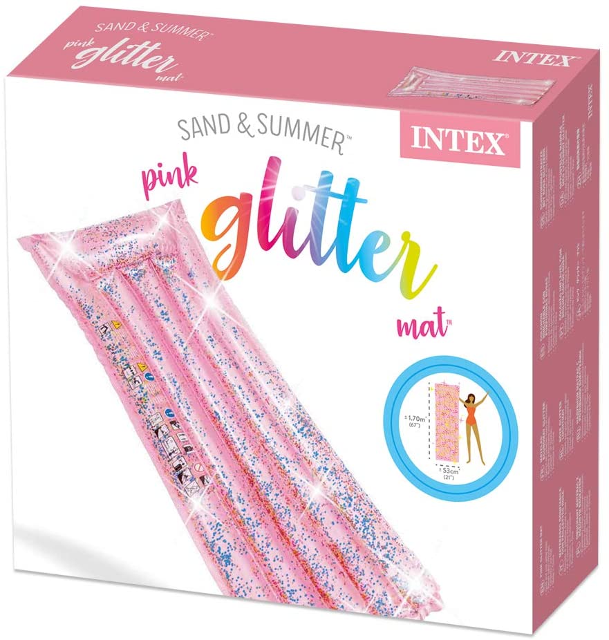 MATERASSINO GONFIABILE ROSA GLITTER 170X53CM