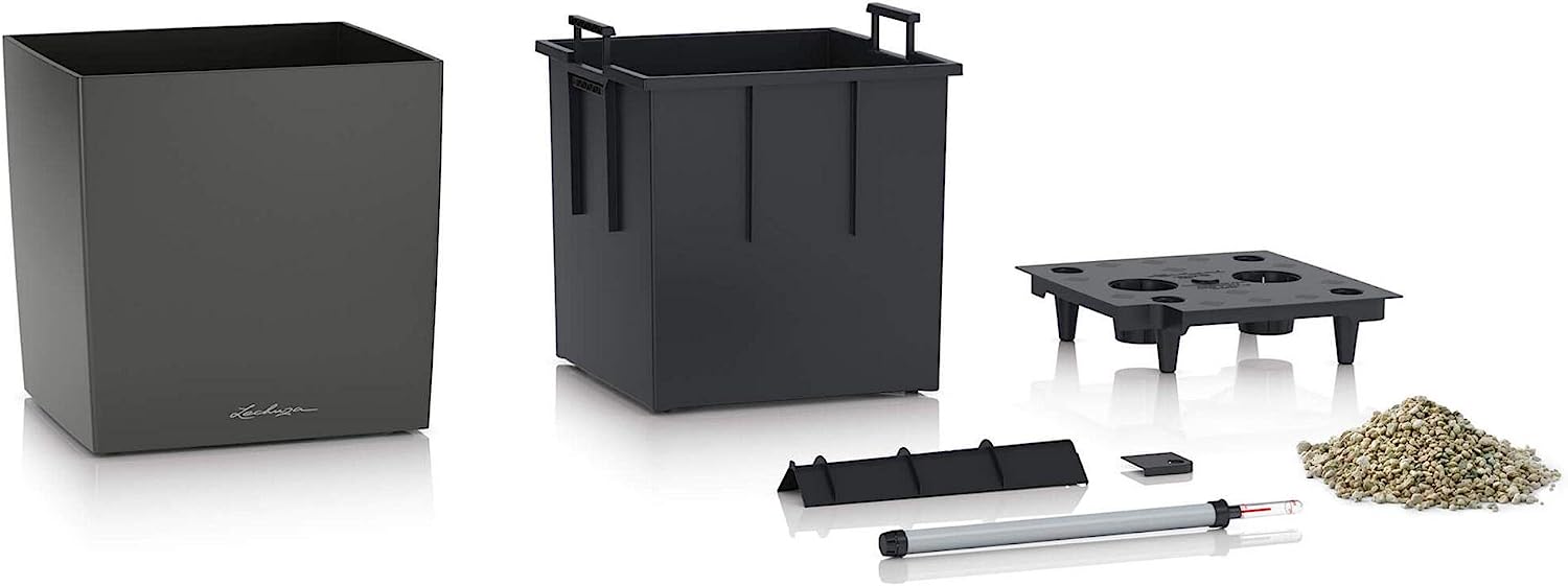VASO CUBE PREMIUM 40X40X40 ANTRACITE METALLIZZATO