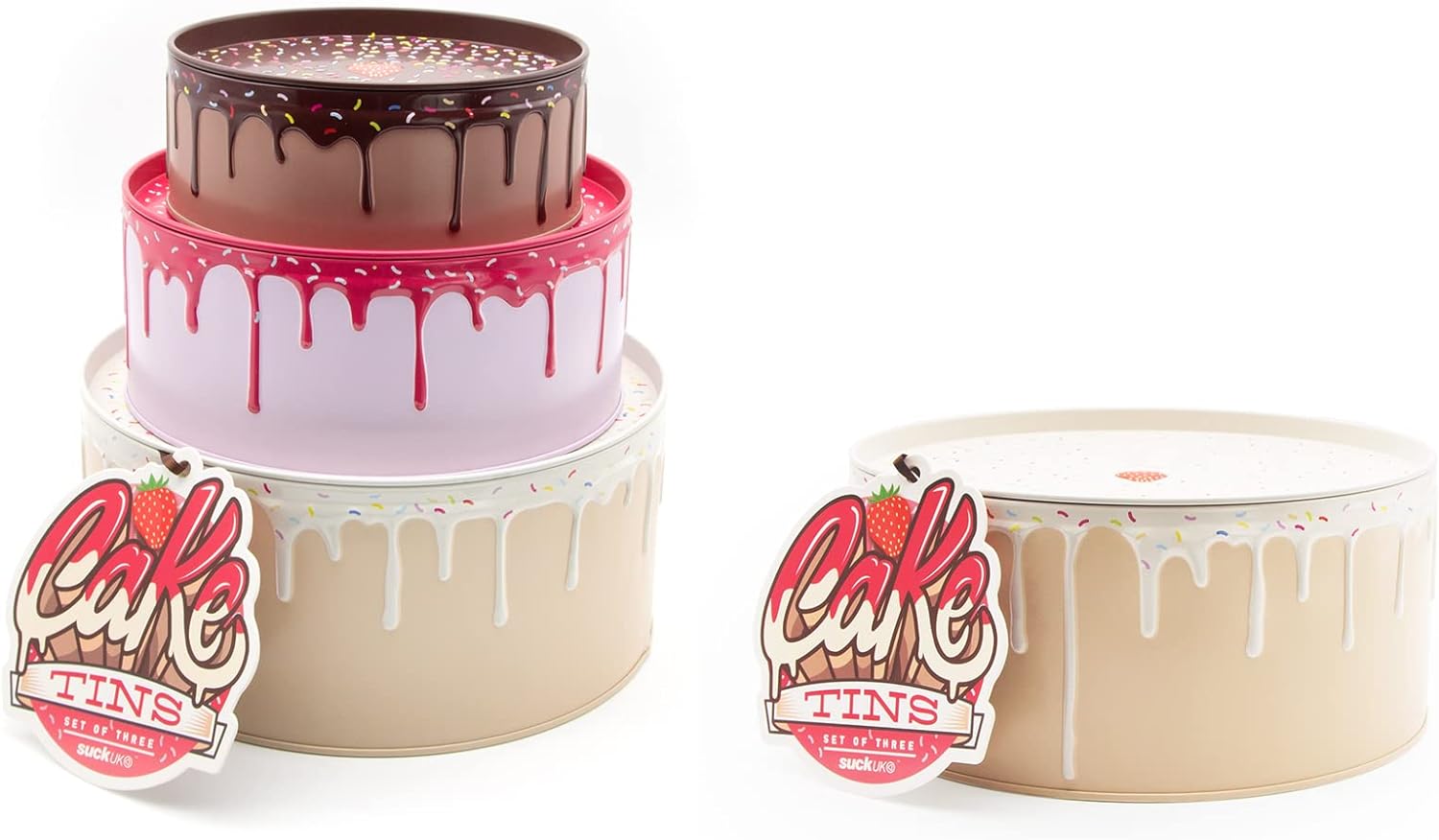 SET DI 3 CONTENITORI DA CUCINA IMPILABILI PER TORTE ROTONDI